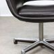 Chaise de bureau italienne vintage en cuir marron chocolat