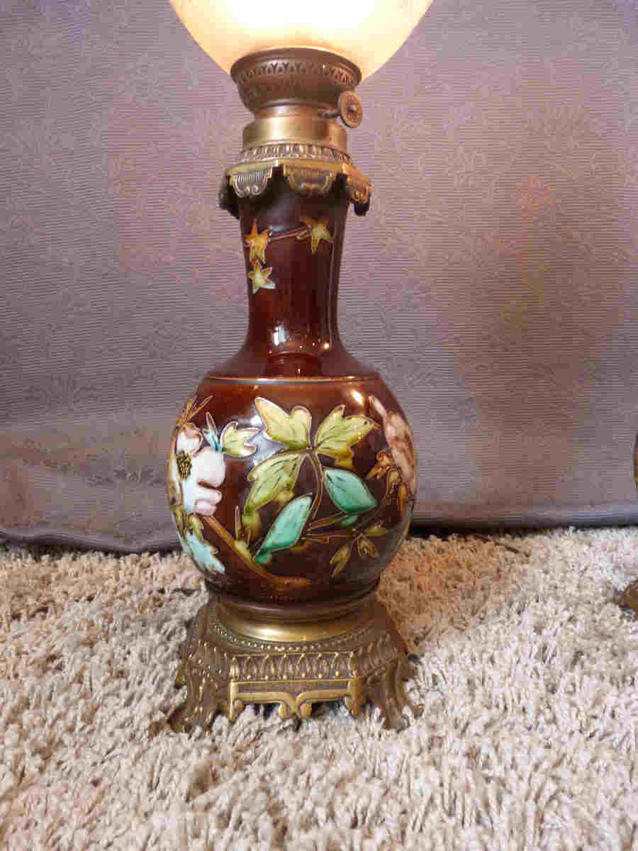 Pair of art nouveau lamps