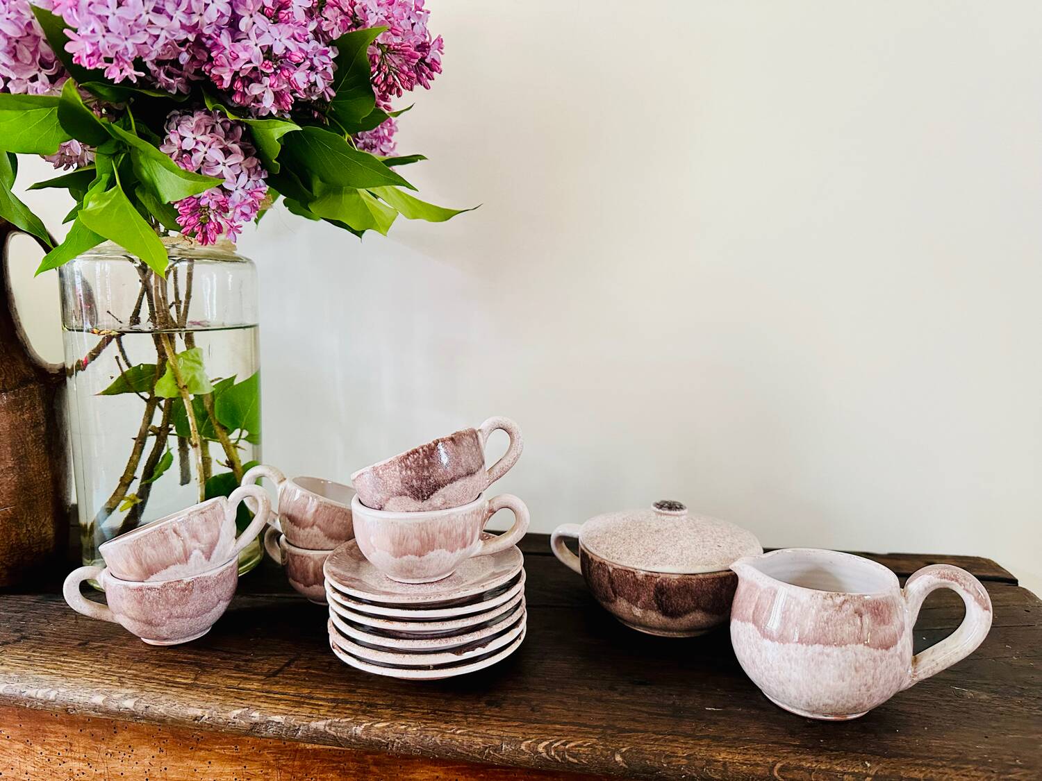 Vintage purple coffee set