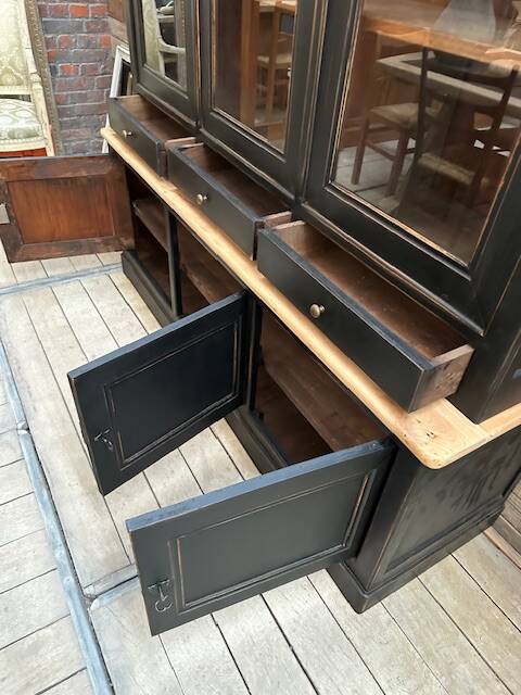 Two-piece cabinet in solid cherry wood