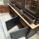 Two-piece cabinet in solid cherry wood