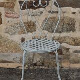 Series of 6 wrought iron garden chairs