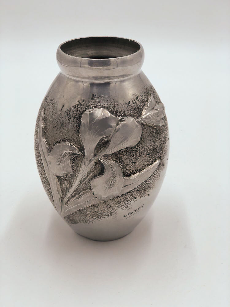 Signed metal vase