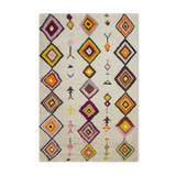 Berber carpet with knotted stitches in natural wool