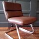 Designer leather and chrome chair 1970