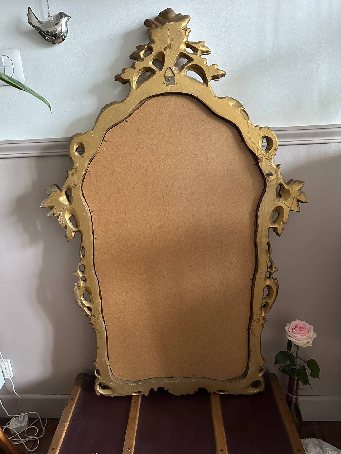 Large vintage baroque gold mirror 102x68