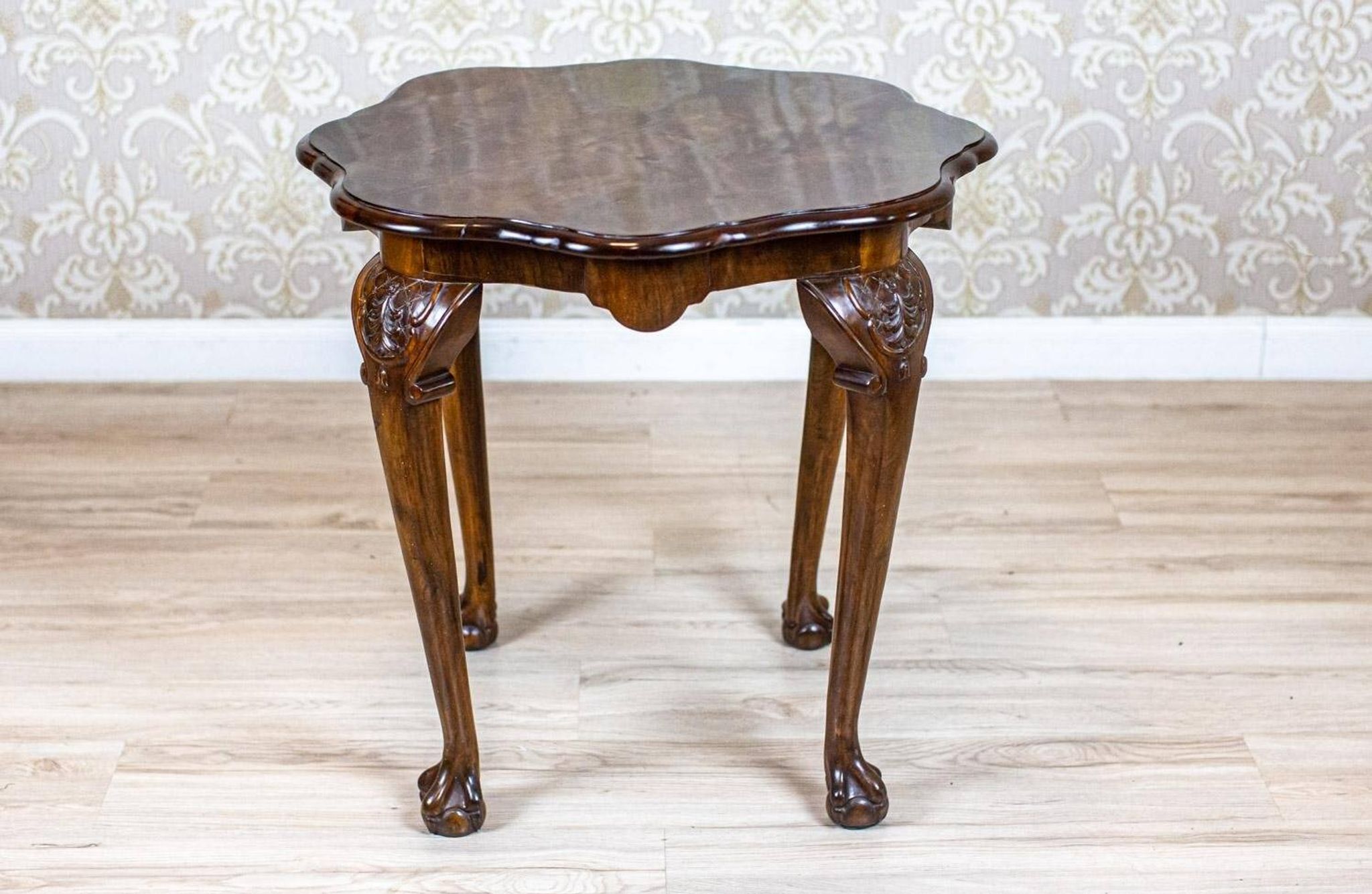 Table basse en noyer vintage, années 1950