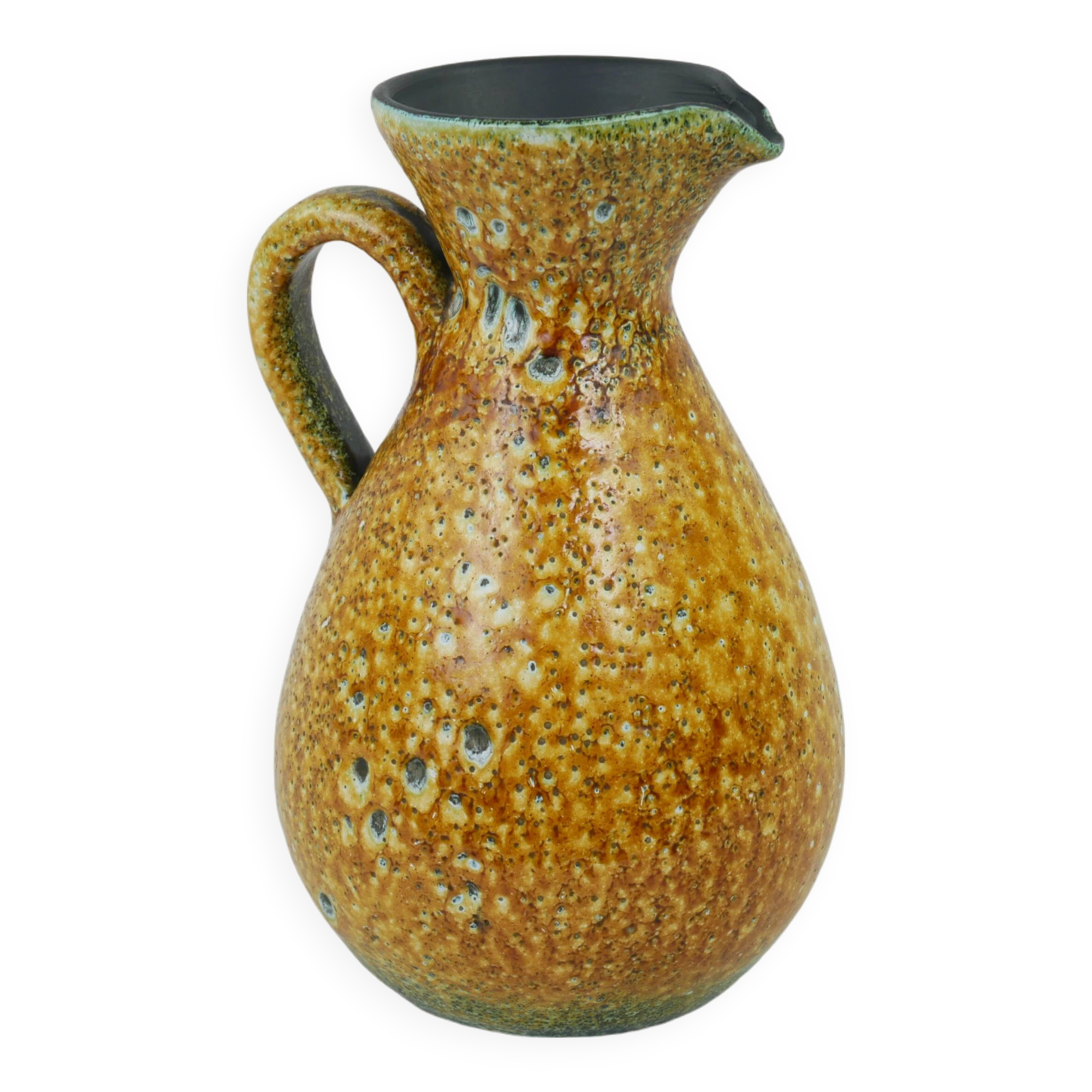 Large yellow ceramic pitcher in the Accolay style