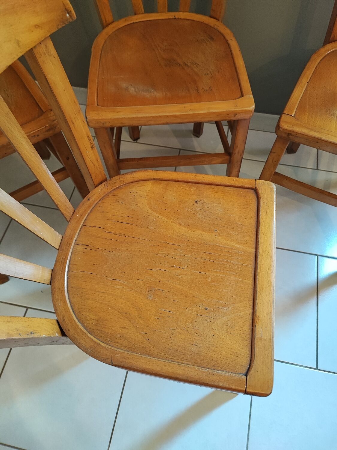 Vintage four-quarter bistro chairs
