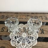 2 Reims glass candle holders