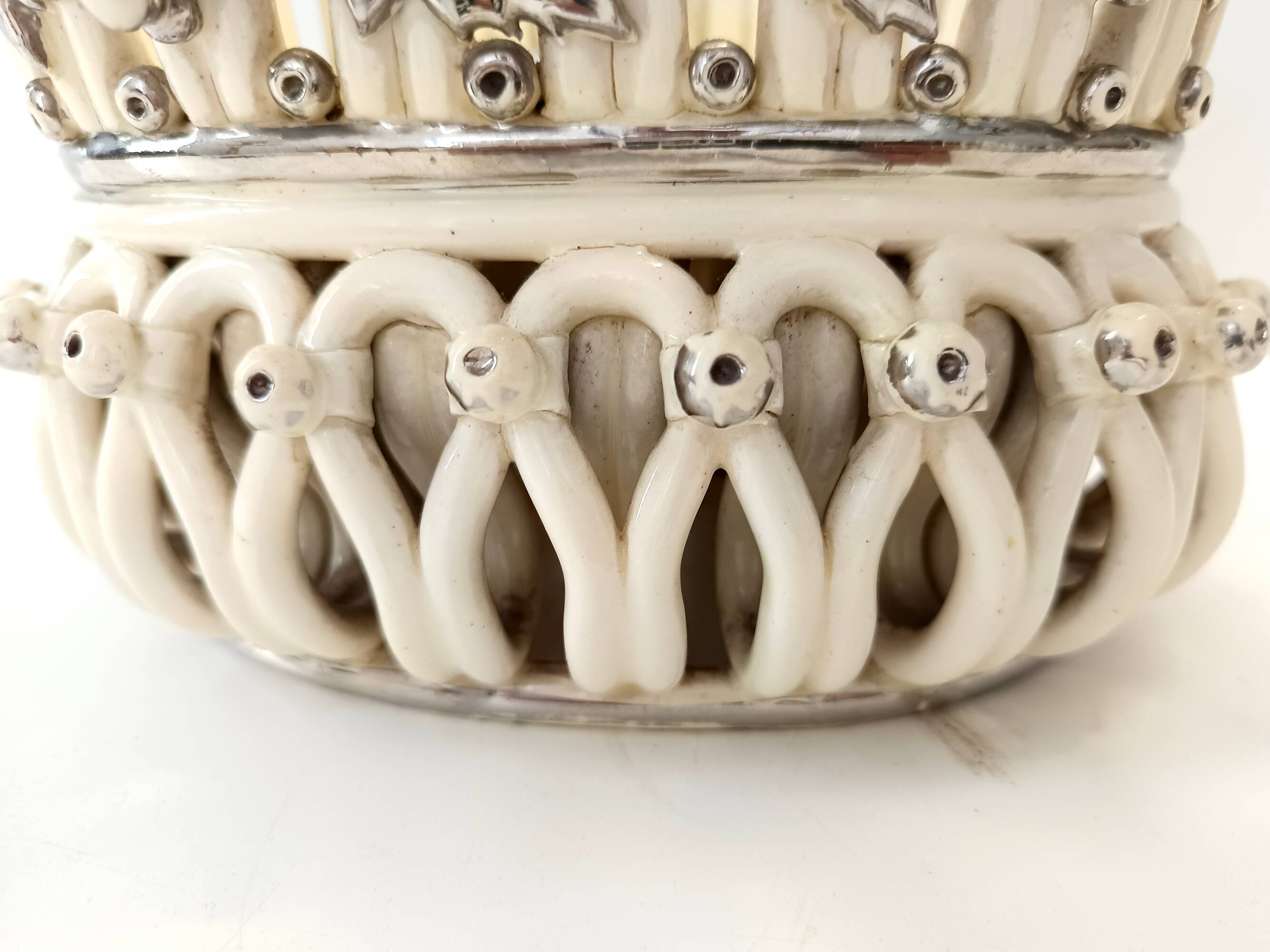 Creamy White Ceramic Fruit Bowl or Centerpiece by Charles de Boissimon