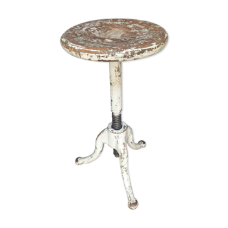 Antique swivel stool side table cast iron