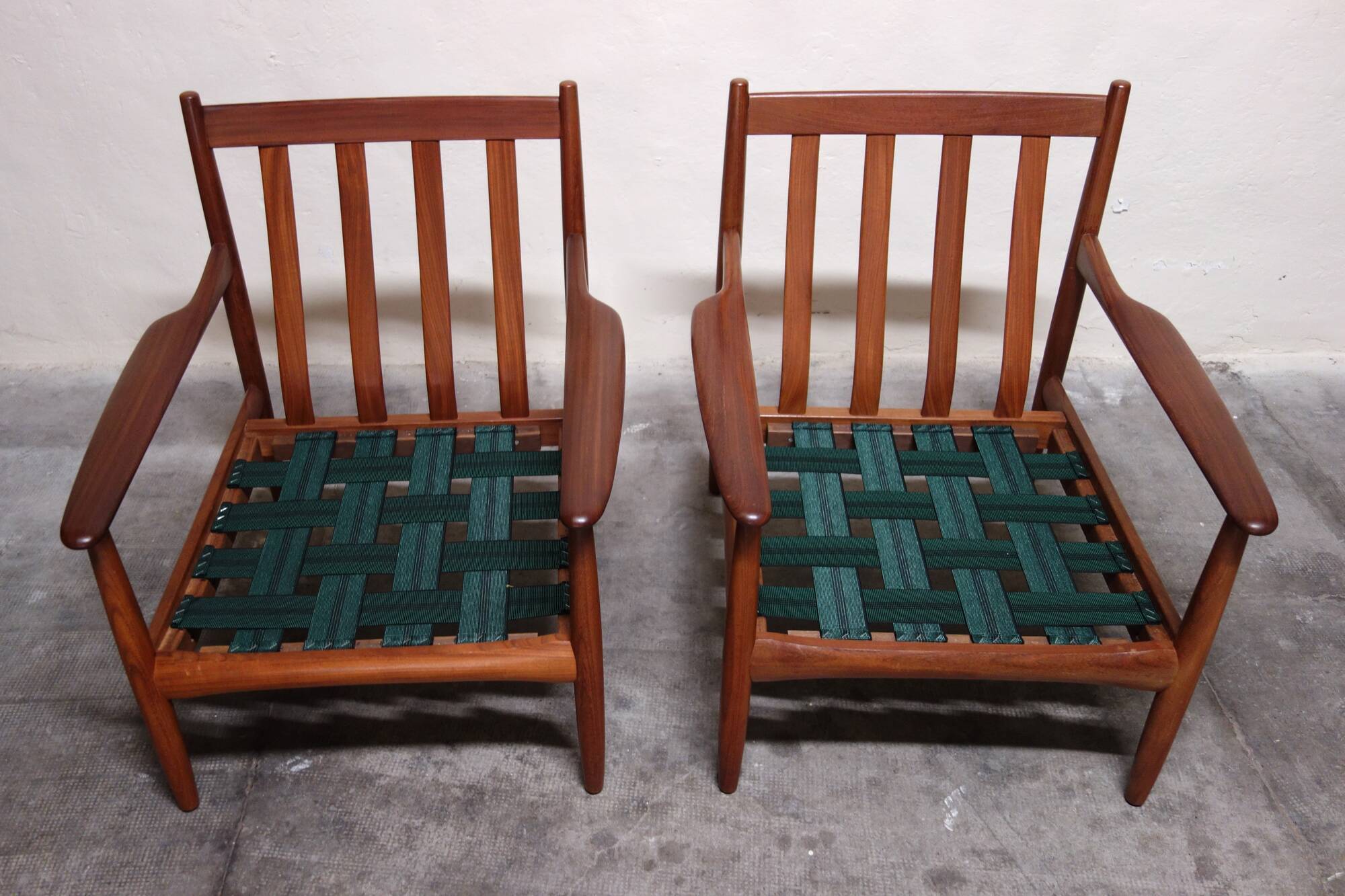 Pair of Scandinavian teak armchairs from the 60s
