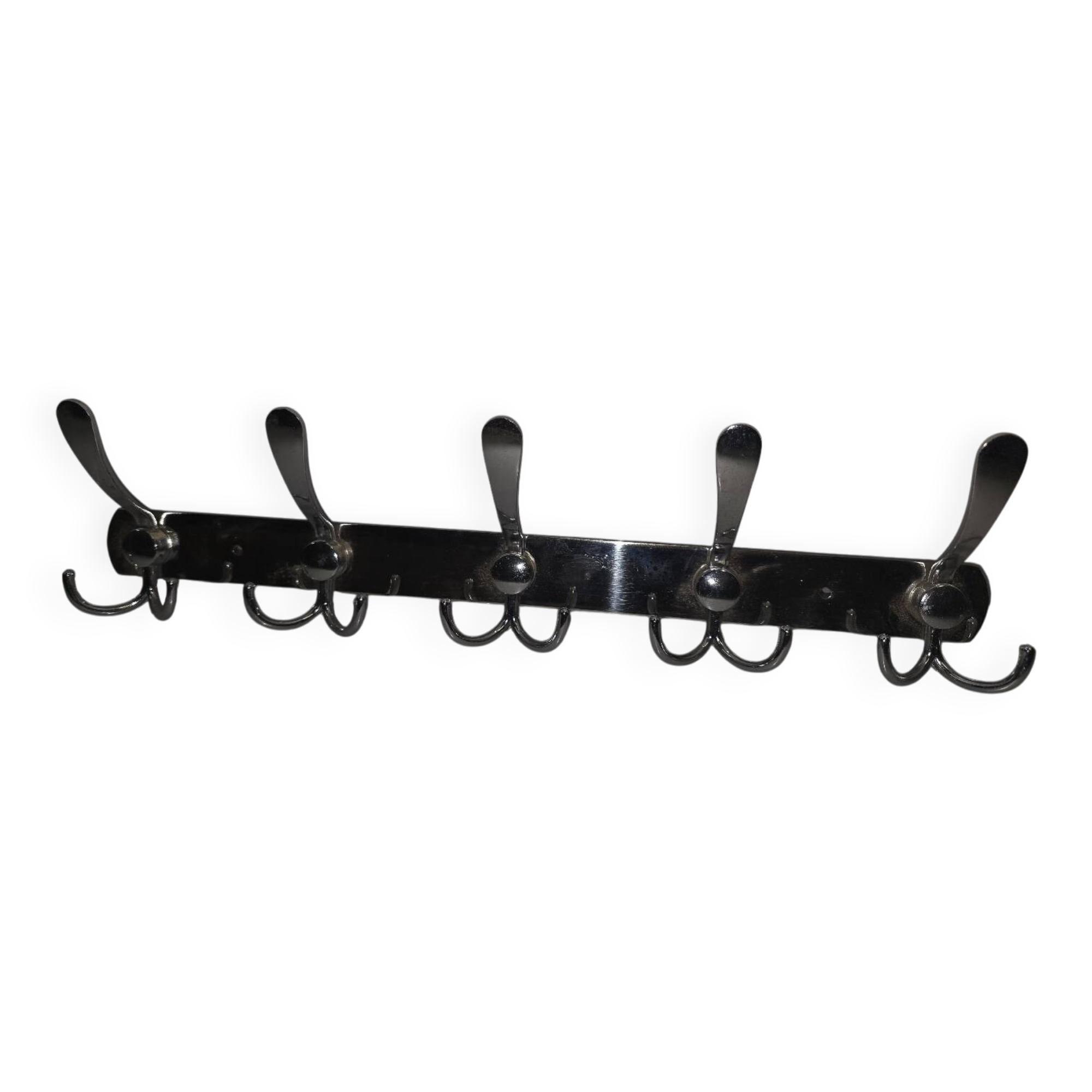 Chrome coat rack with 5 hooks