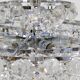 Diamond-cut faceted glass chandelier Bakalowits Vienna, Austria, 1950s