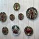 Set of 8 majolica-barbotine dishes and plates
