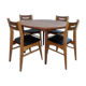 Extendable table set and 4 scandinavian dining chairs in teak 1960