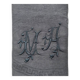 Old embroidered table napkin MA dark grey