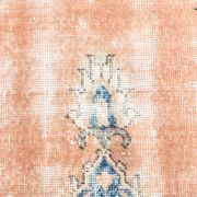 3x6 Rug For Living Room Pale Orange Blue Handmade Turkish Rug, 104x176Cm
