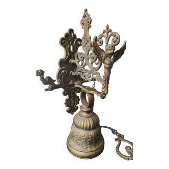 Old Monastery Bell/Victorian style. Cherub/scroll patterns. In gilded bronze