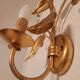 Shabby Wandlampe vergoldet Blattgold Kristallelemente Hollywood Regency 70s