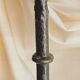 Pair of black cast iron floor candlesticks (candle holders)