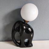 Ceramic lamp with opal globe
