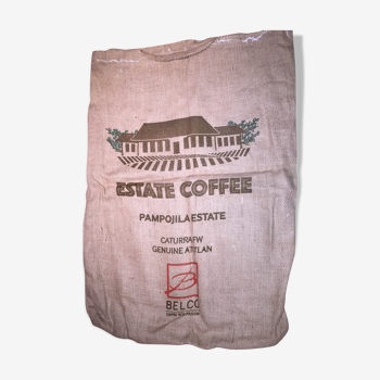 Coffee in burlap bag