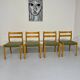 Set of 4 beech chairs designed by Niels Otto Møller, solid vintage beech