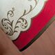 Pair of red and gold parchment lampshades