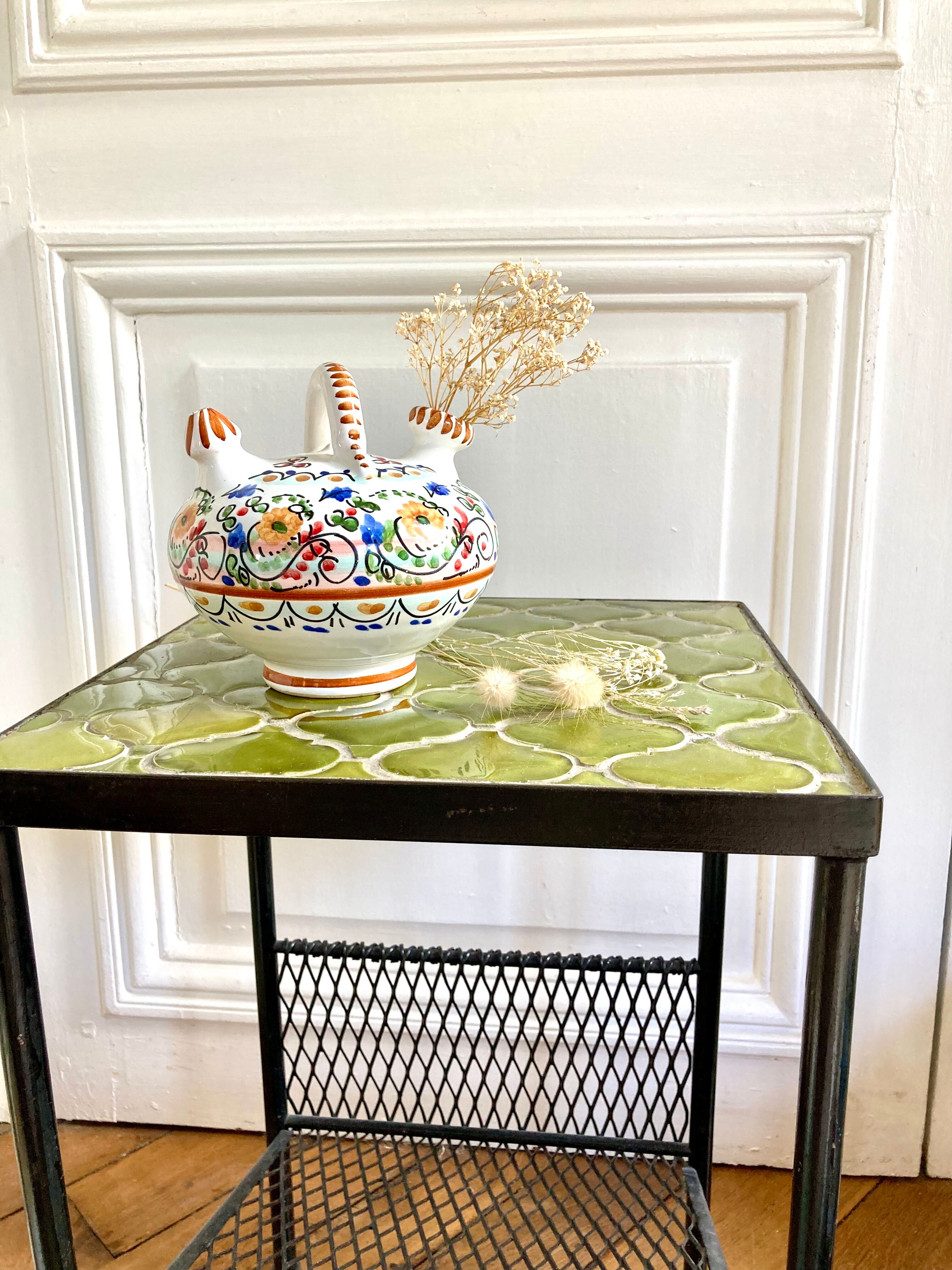 Gargoulette jug ceramic flower spade