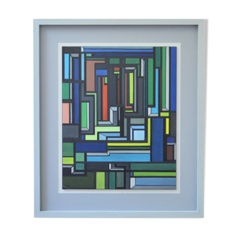 Painting on canvas construction contemporary abstract art