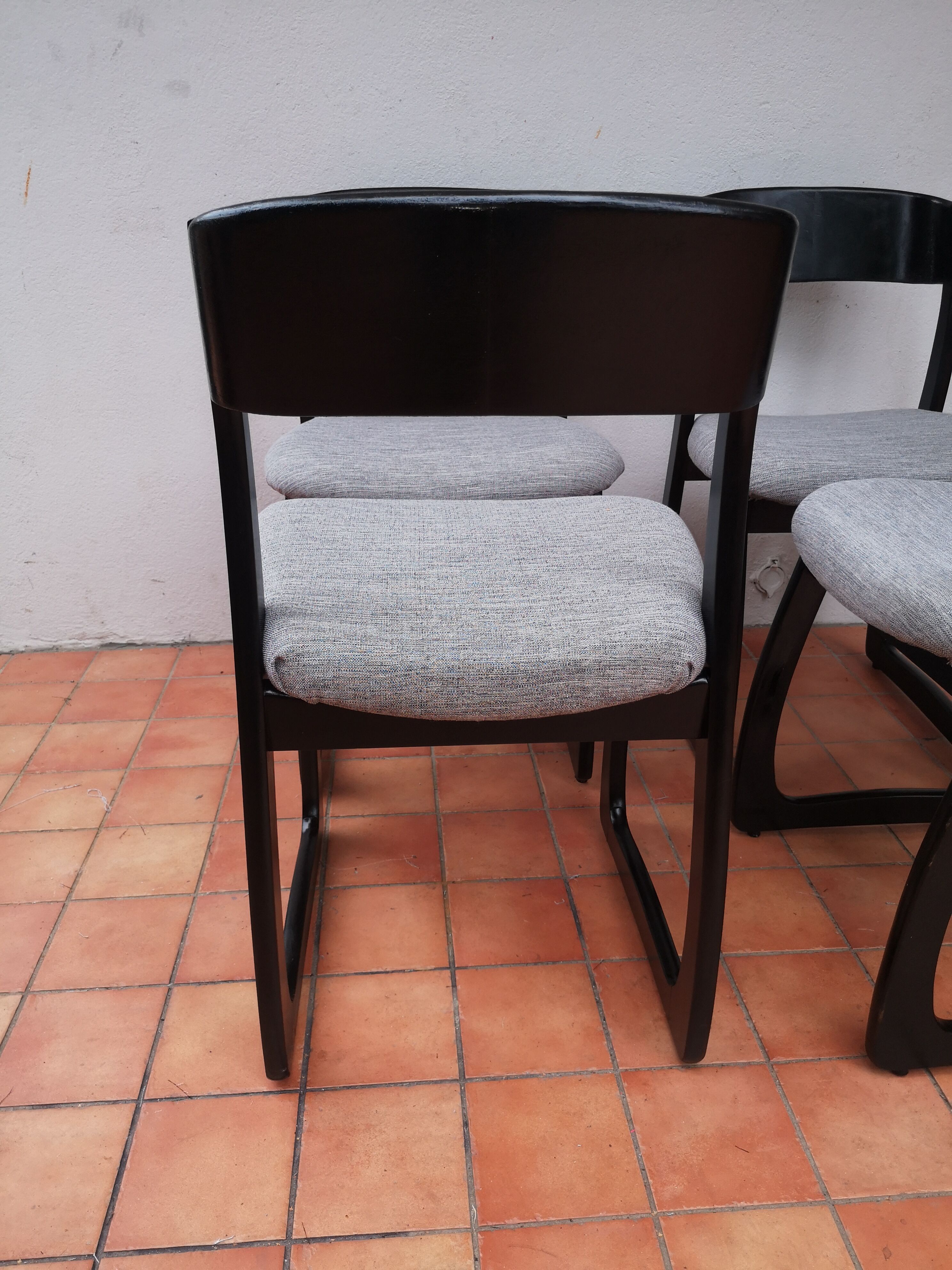 Set of 4 chairs sled 1970