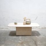 Table basse vintage en travertin