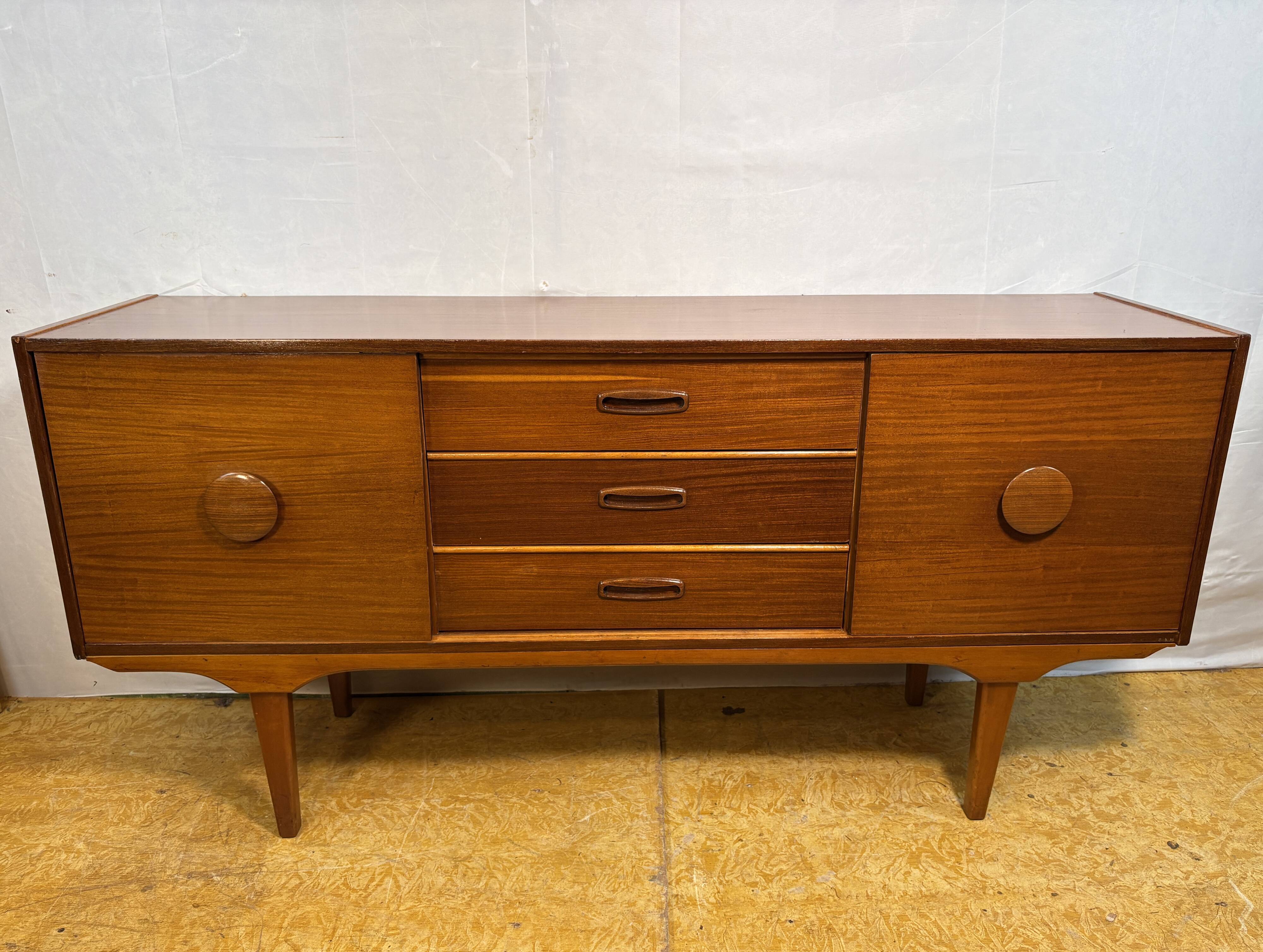 Mid Century Retro Teak Sideboard by Beautility Circa 1960 Danish Design