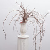 Red interior white ceramic vase