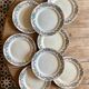 Set of 8 flat plates vintage model Cécile de HBCM