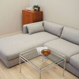 Canapé d'angle gris, design scandinave, années 00