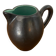 Old ST CLEMENT Ceramic Pitcher Black Green Interior 50's Vintage #B921