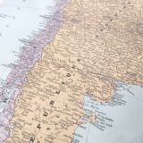 Old map South America Argentina Chile Uruguay 43x43cm from 1950