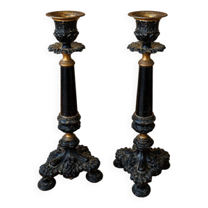 Paire de bougeoirs d'époque