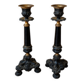 Paire de bougeoirs d'époque Napoléon III