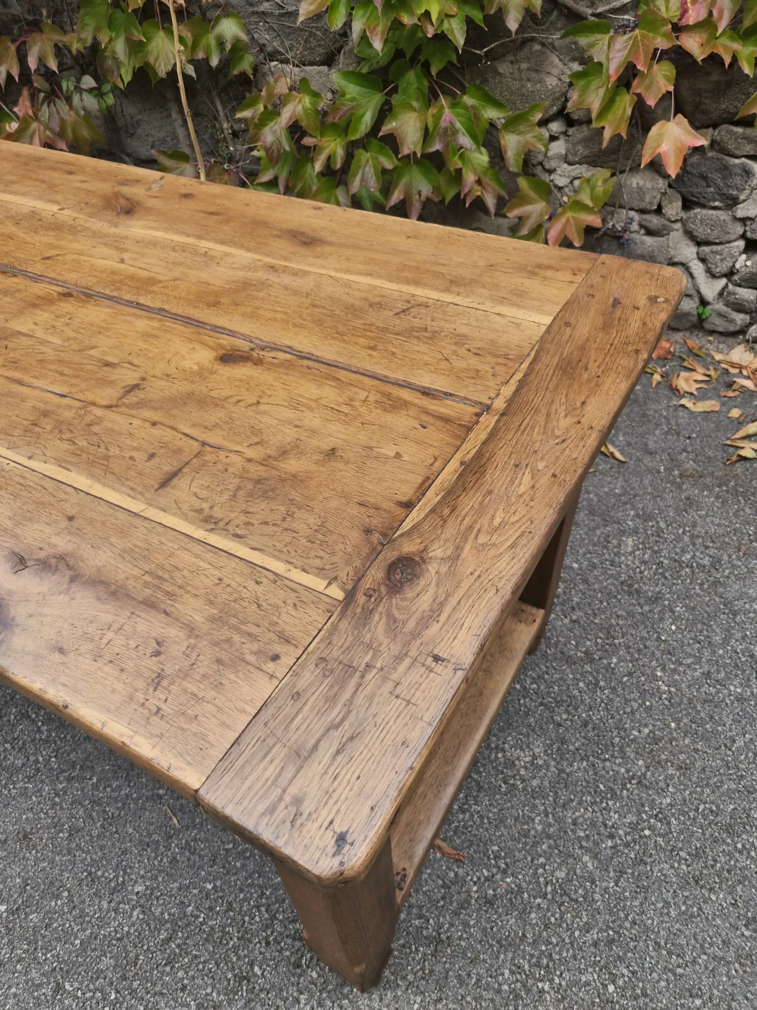 Old farmhouse table in oak, 18th century – Auvergne, France
