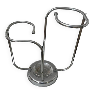 Art Deco Chrome Umbrella Stand in Tubular Steel and Chrome-Plated, Belgium, 1930