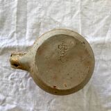 Antique cup, plump shape, organic material with handle, signed JPG, Pougues-les-eaux, pyrite stoneware