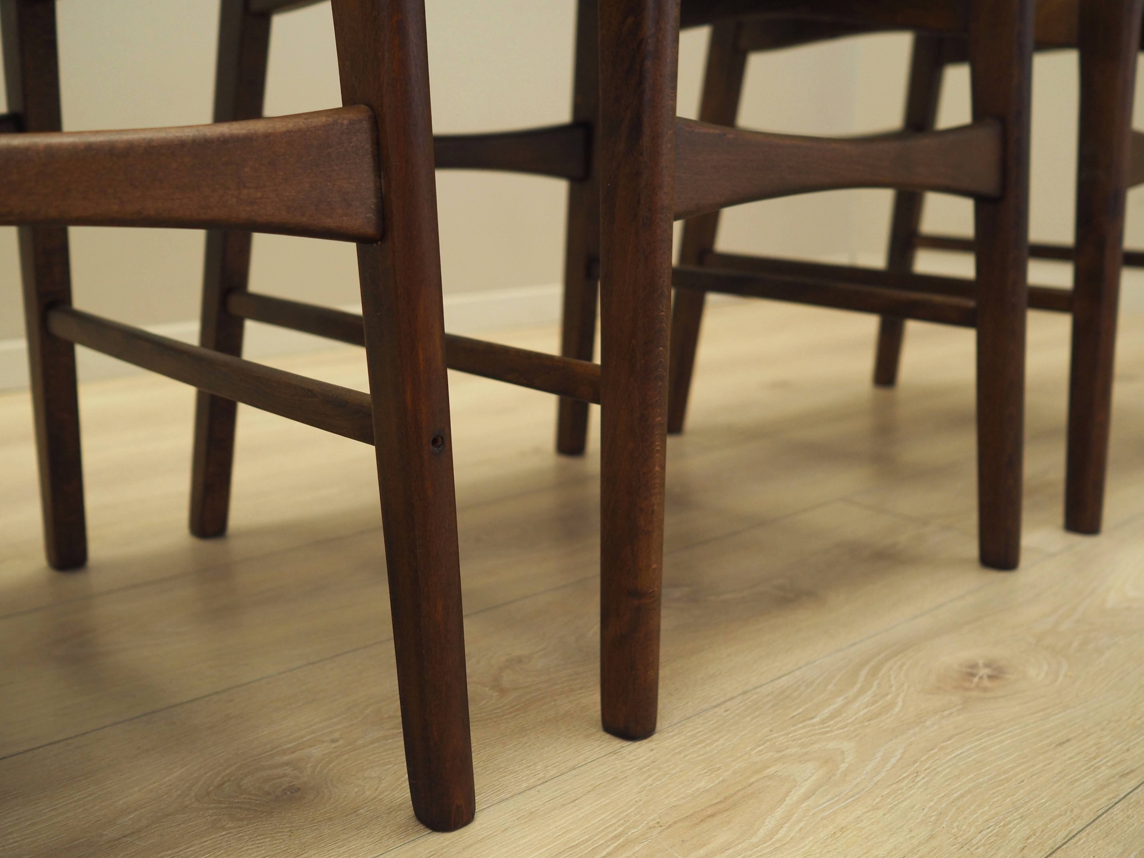 Set of four teak chairs, Danish design, 1970s, production: Denmark