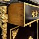 Secretary with a black lacquered drop-leaf and gilded bronzes – Boulle style