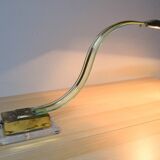 Mid Century Modern Lucite Serpent Table Lamp Cobra Brass