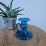 Biot low blown glass candlestick