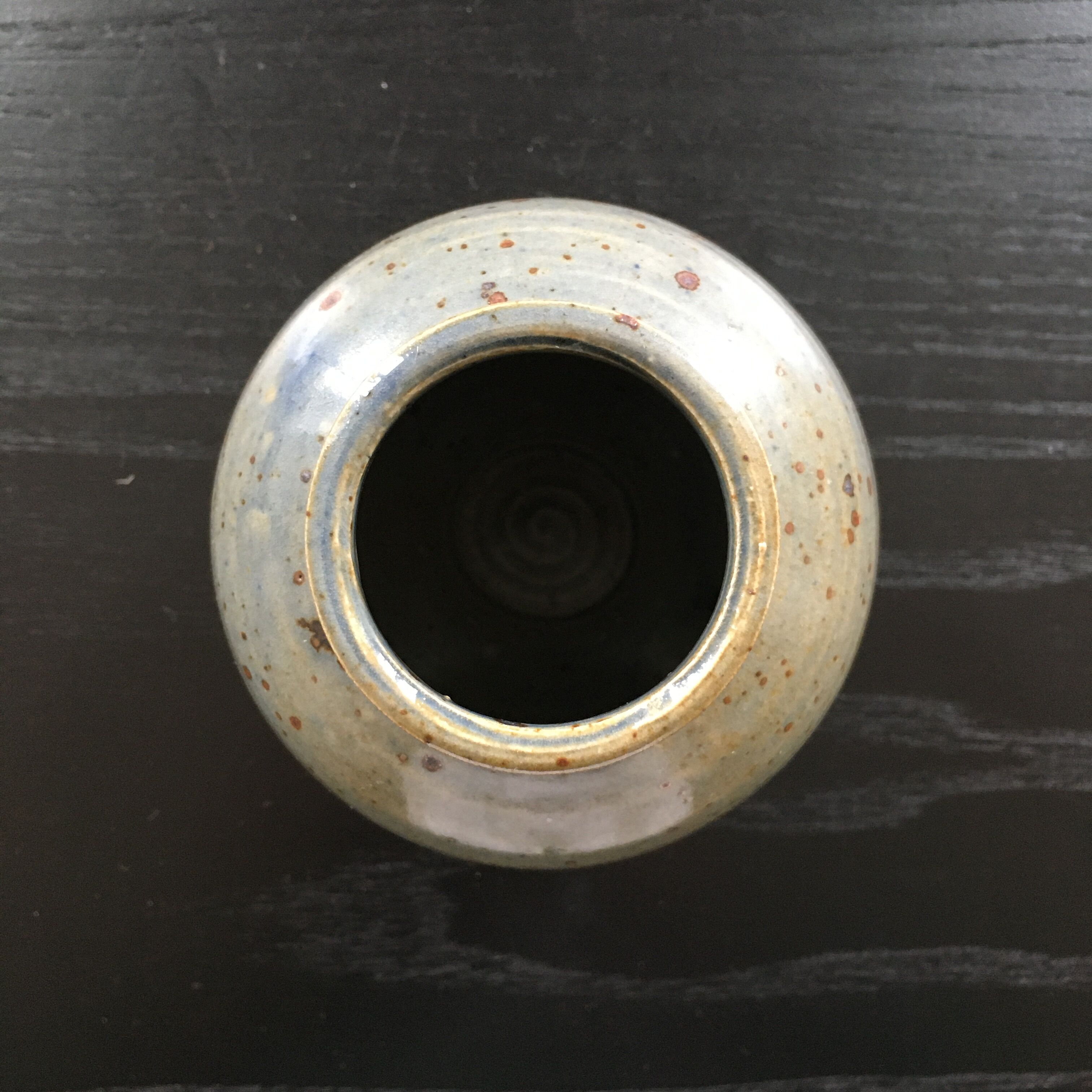 Blue grey sandstone ball vase